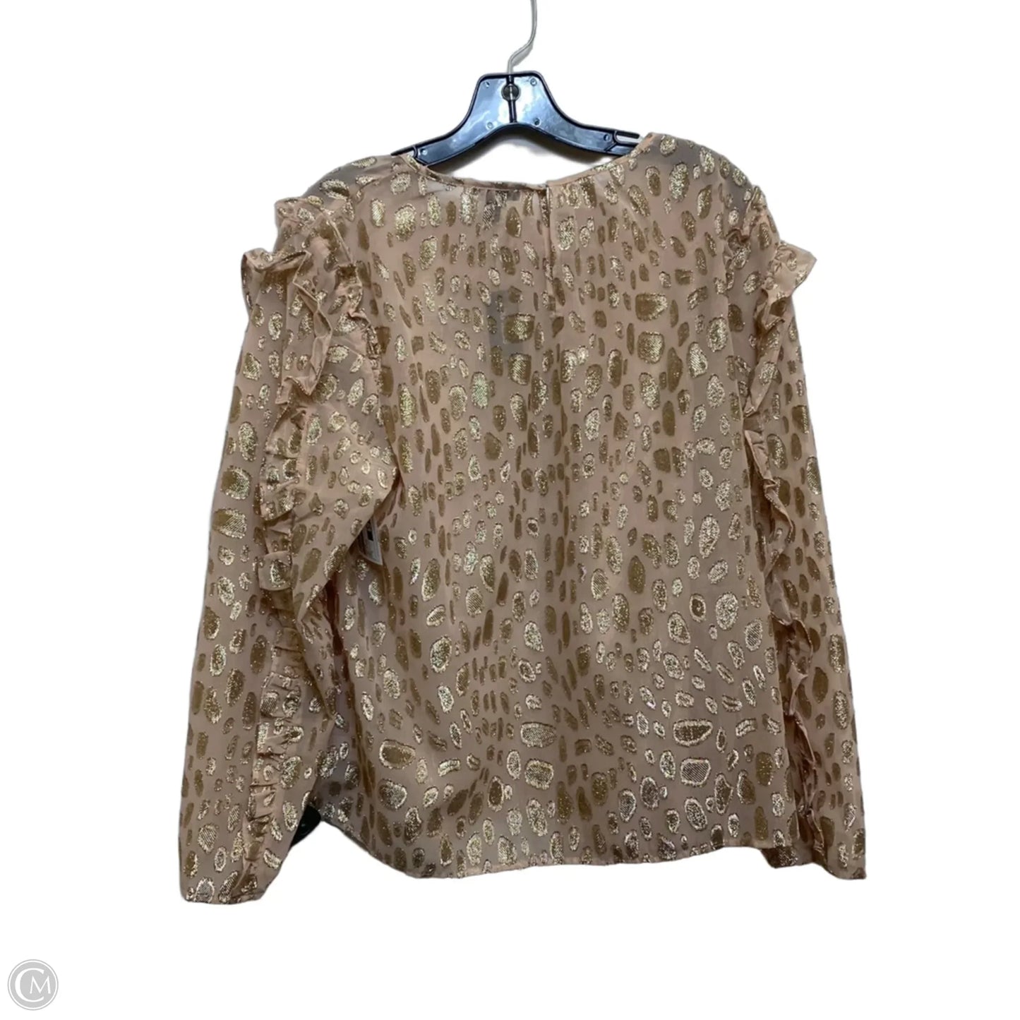 Top Long Sleeve By Express In Gold & Pink, Size: L