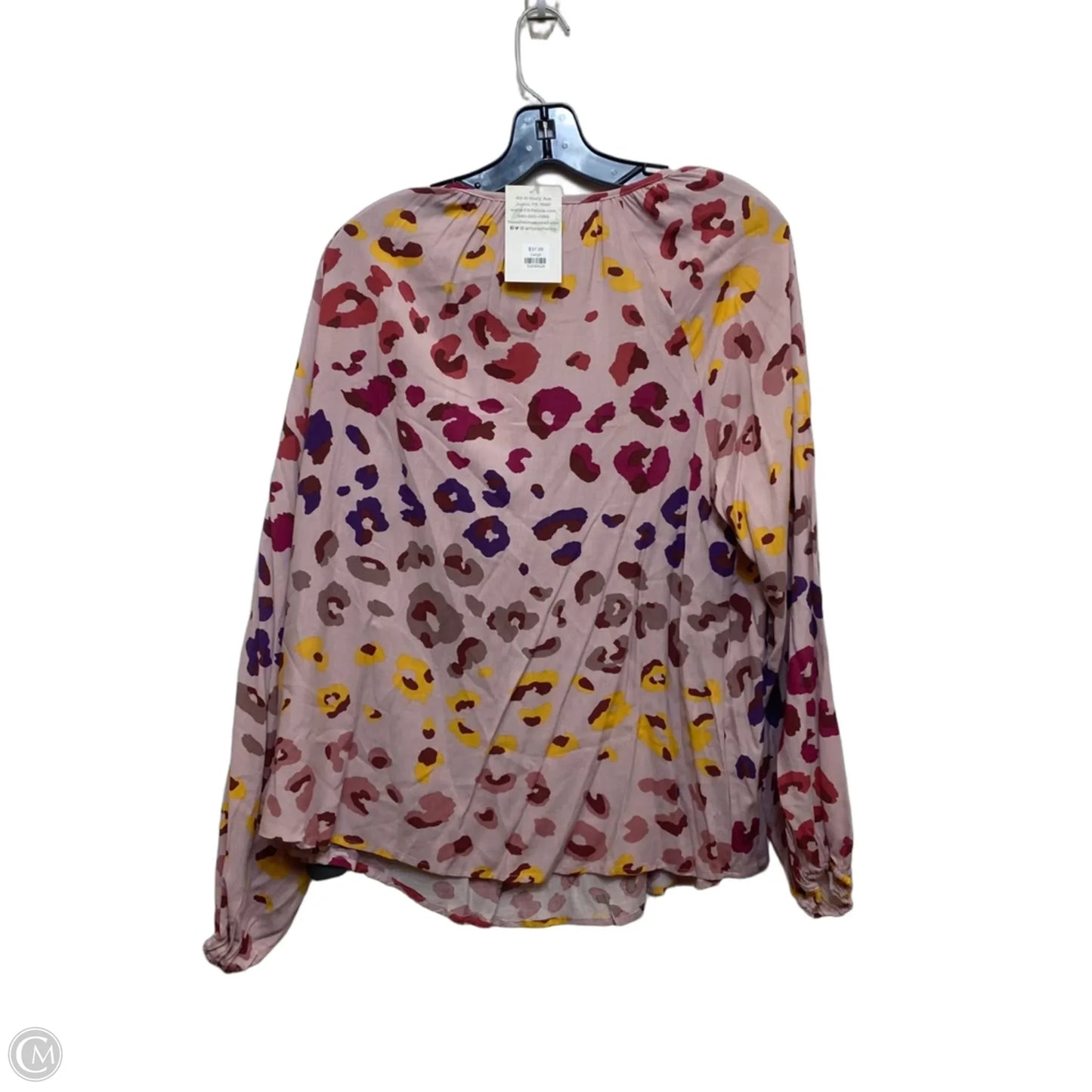 Top Long Sleeve By Andree By Unit In Pink & Purple, Size: L