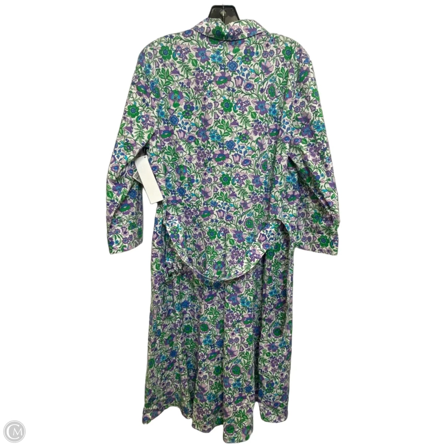 Dress Casual Maxi By Talbots In Green & Purple, Size: Lp