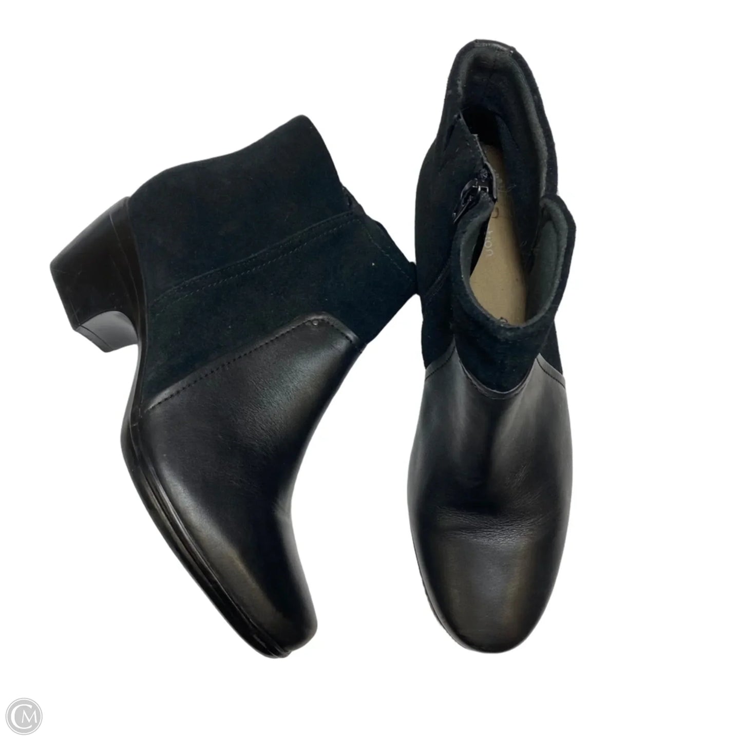 Boots Ankle Flats By Clarks In Black, Size: 10