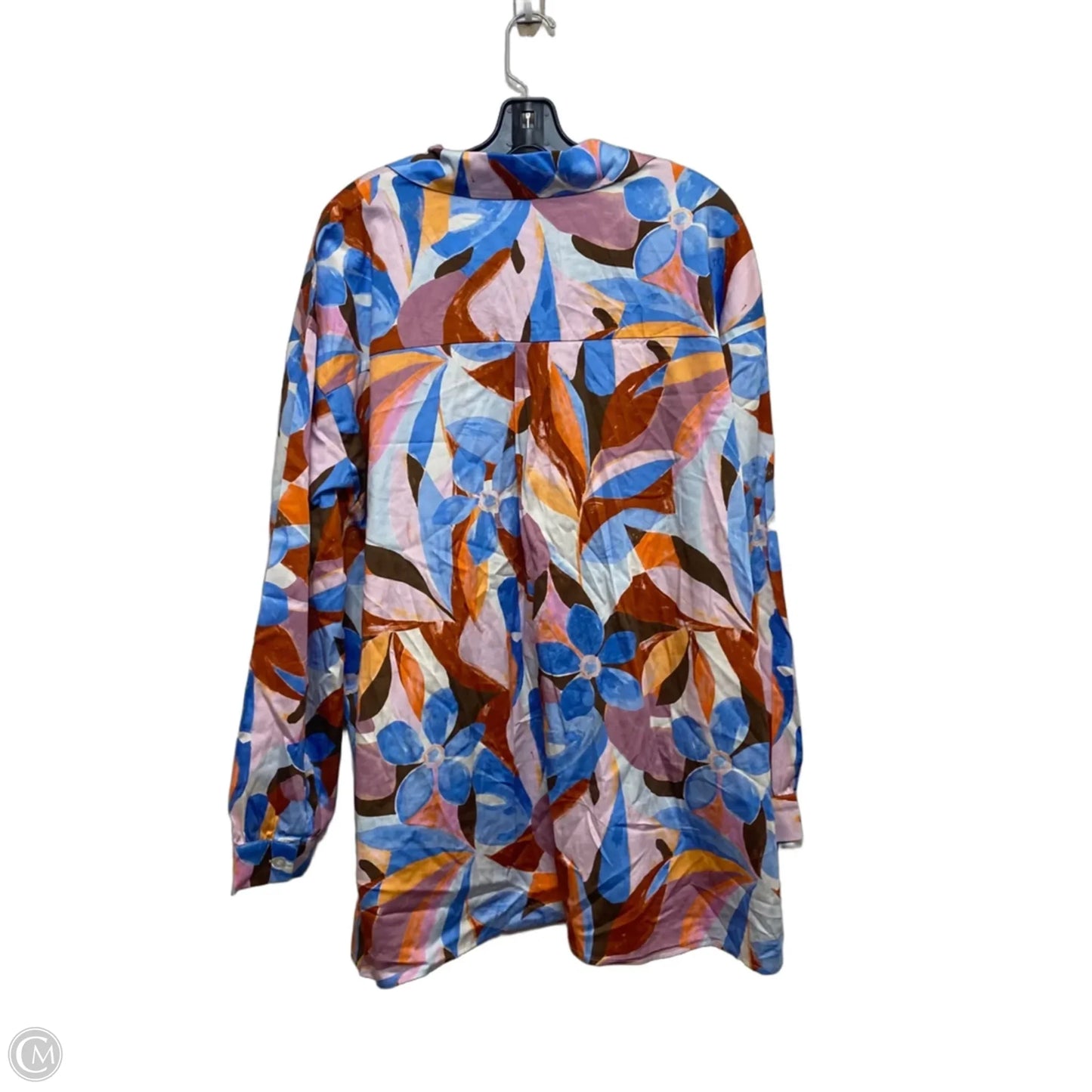 Top Long Sleeve By Forever 21 In Blue & Brown, Size: 1x