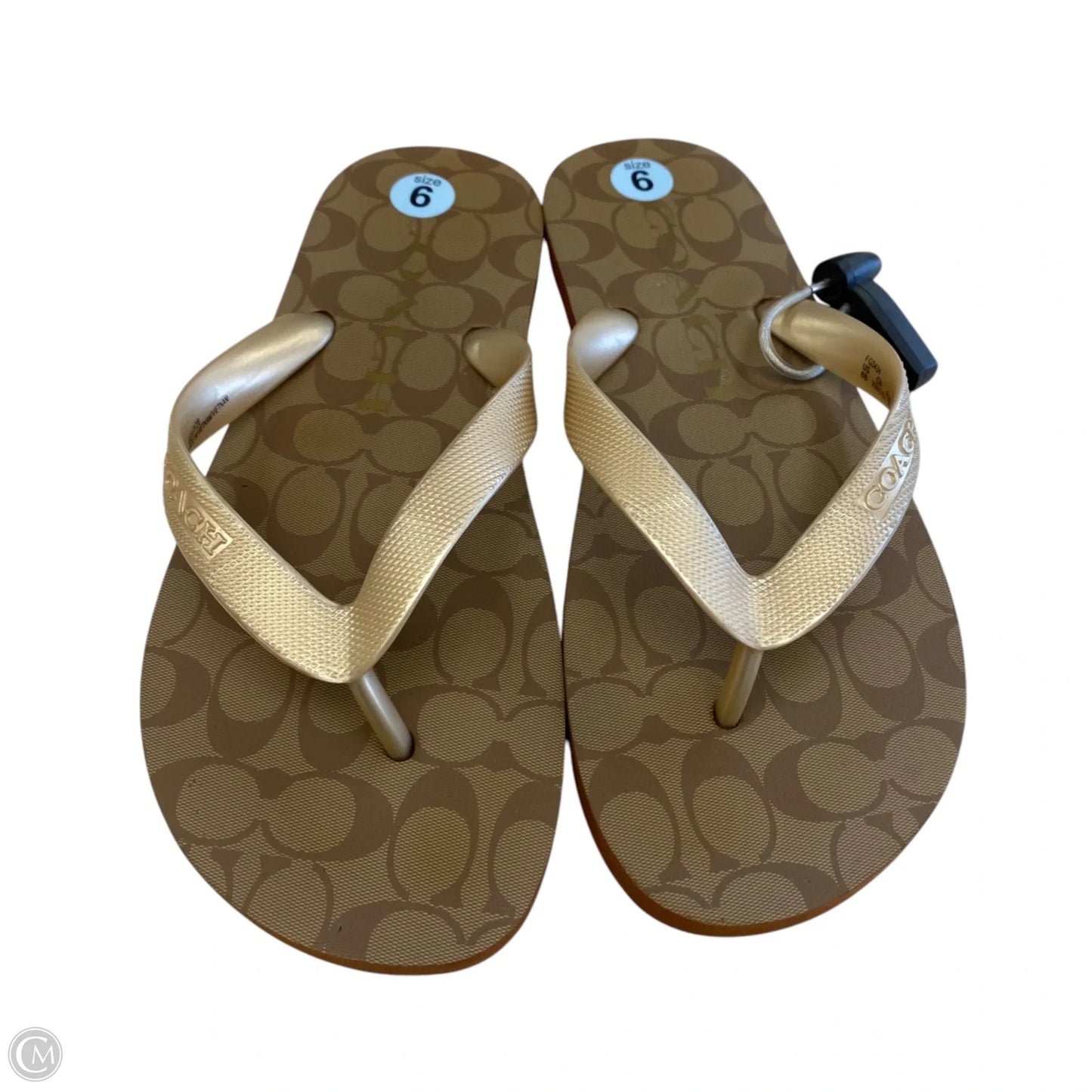 Sandals Designer By Coach In Gold, Size: 6