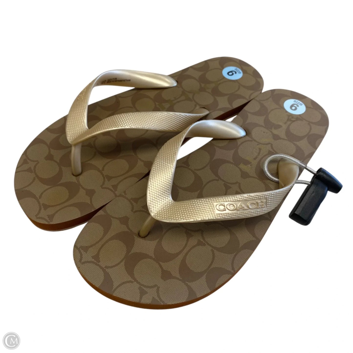Sandals Designer By Coach In Gold, Size: 6