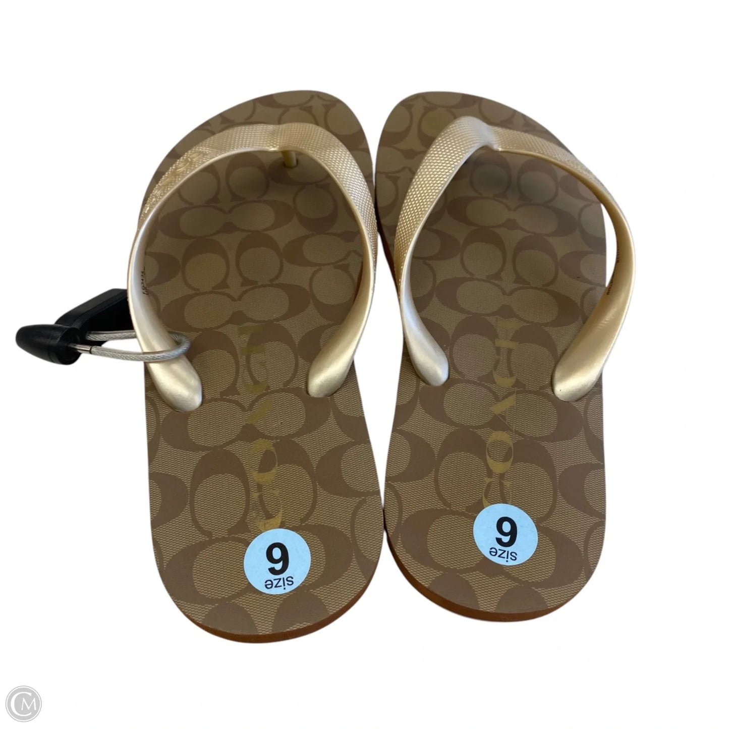 Sandals Designer By Coach In Gold, Size: 6