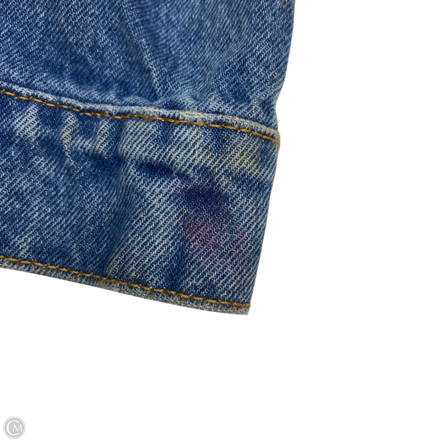 Jacket Designer By Hudson In Blue Denim, Size: S