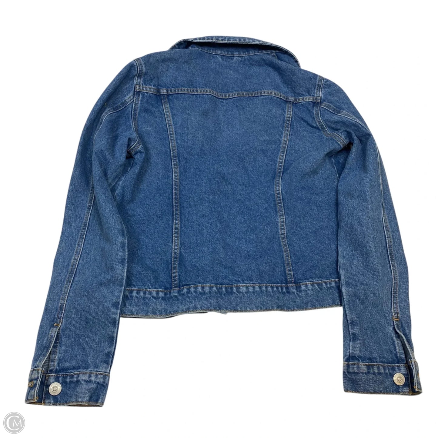 Jacket Designer By Hudson In Blue Denim, Size: S