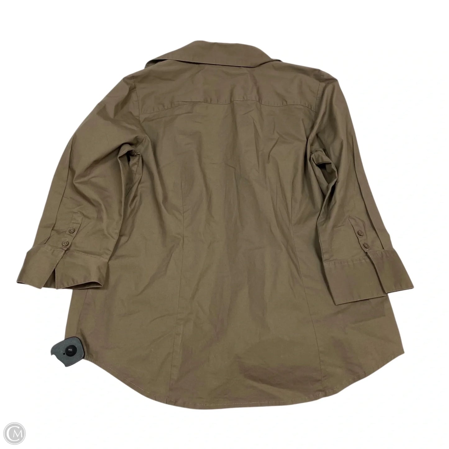 Top 3/4 Sleeve By Kim Rogers In Brown, Size: L