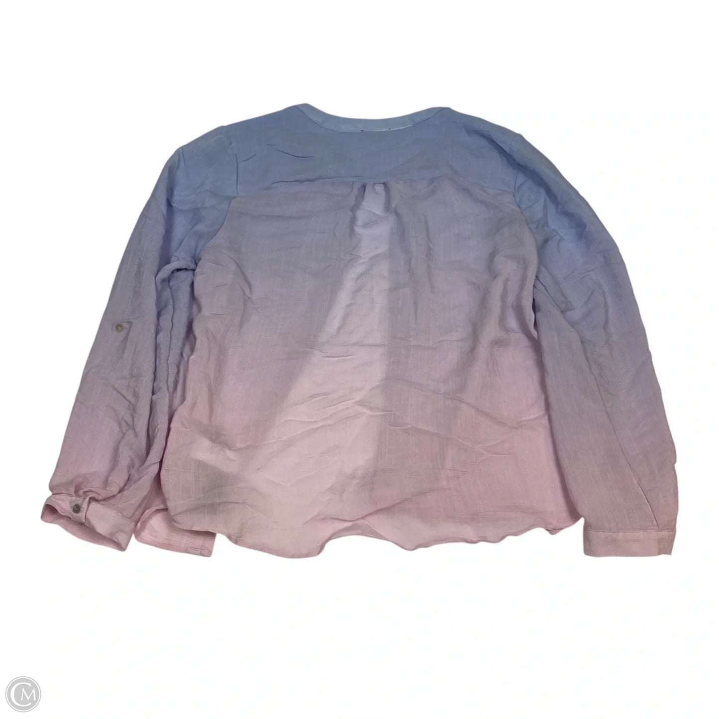 Top Long Sleeve By New Directions In Blue & Pink, Size: L