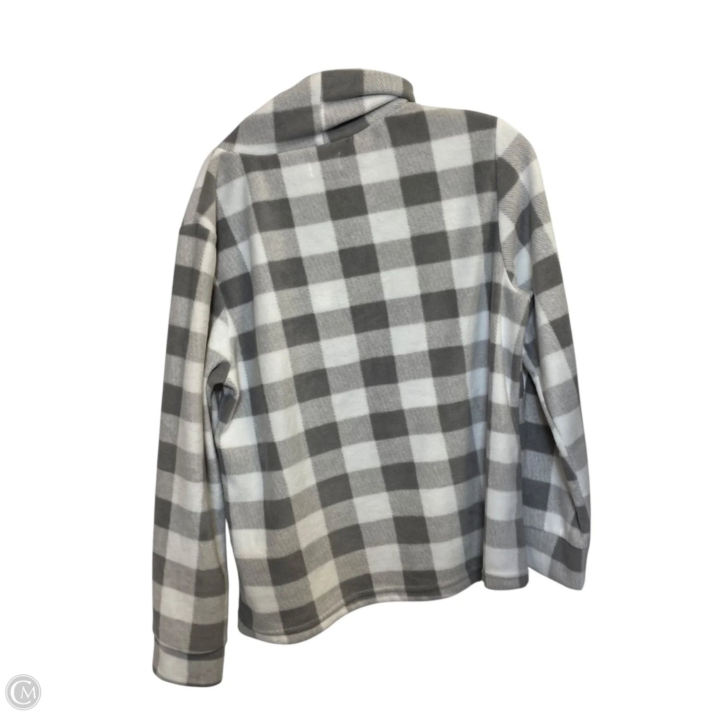 Top Long Sleeve By Kim Rogers In Grey & White, Size: Xl