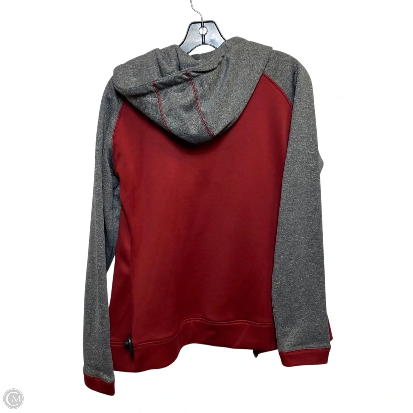 Athletic Top Long Sleeve Hoodie By Rivalry Threads In Grey & Red, Size: S