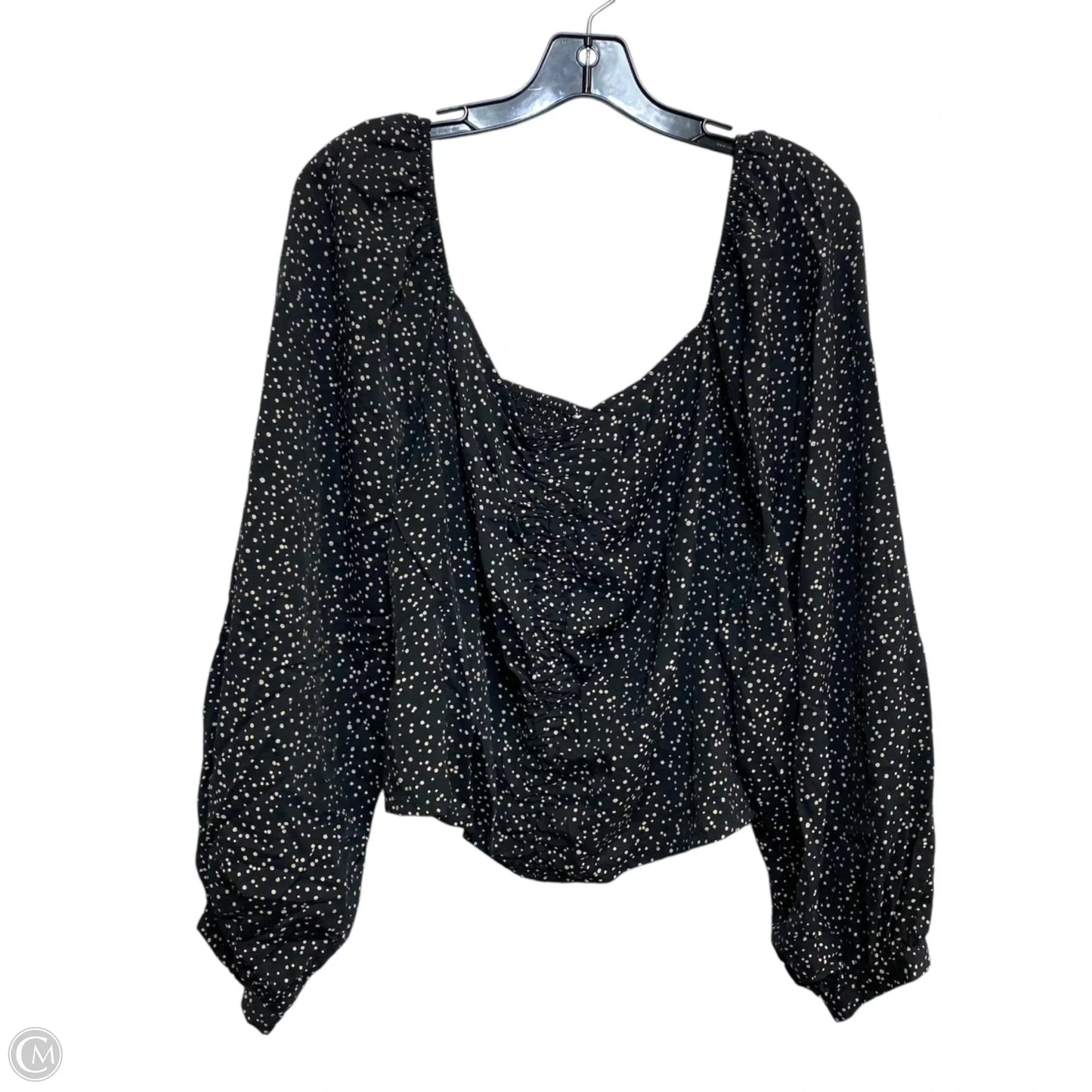 Top Long Sleeve By A New Day In Black & Cream, Size: Xxl