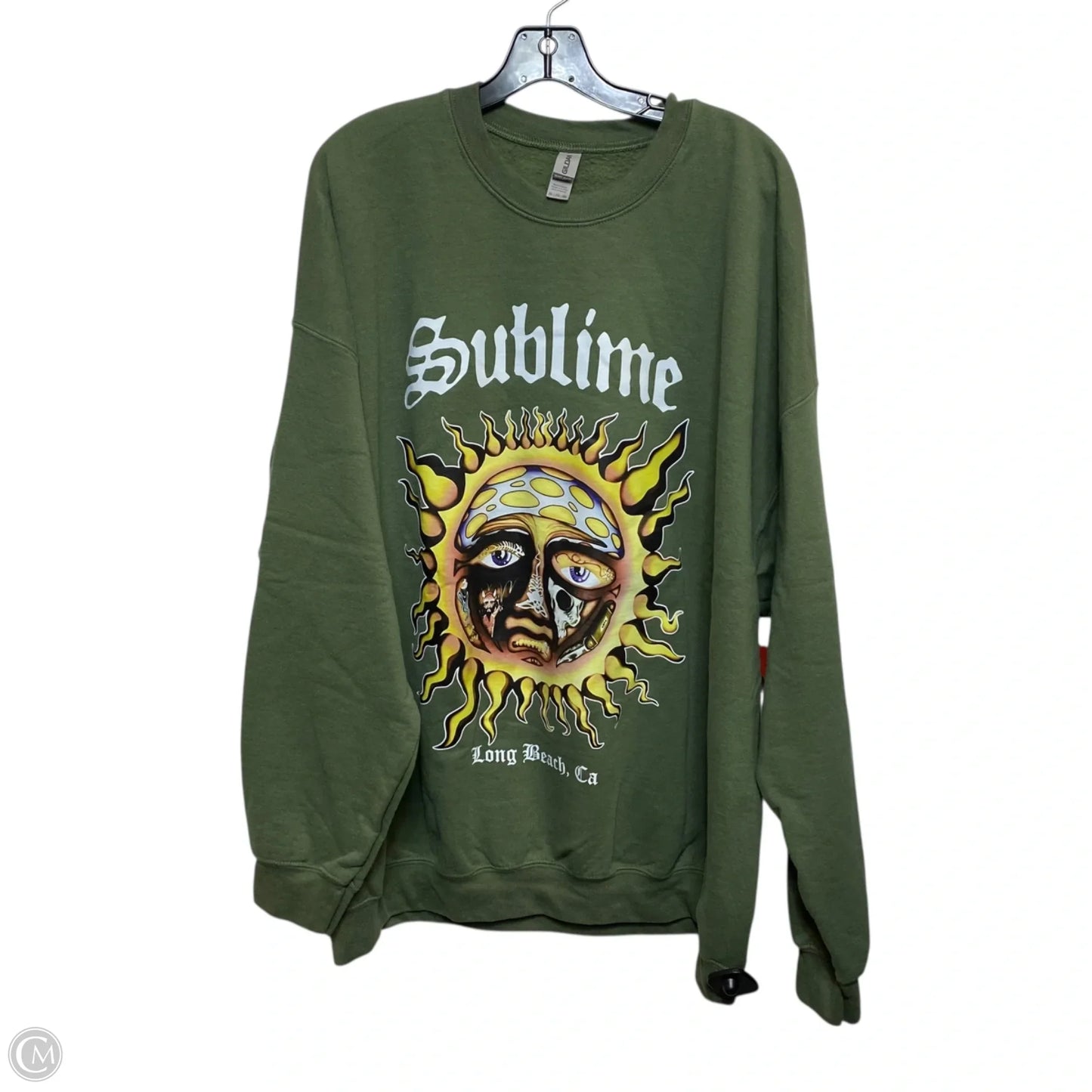 Sweatshirt Crewneck By Gildan In Green, Size: 3x