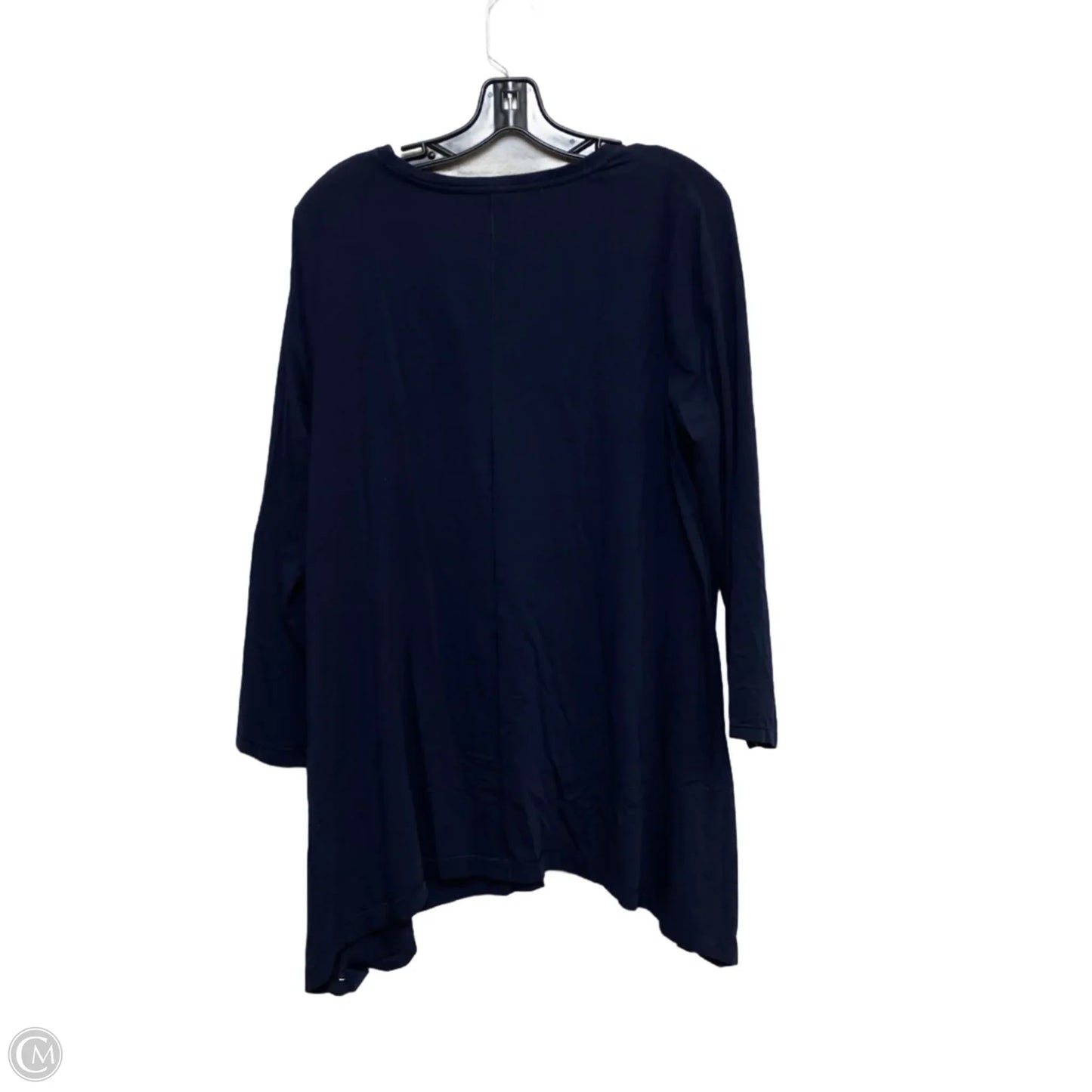 Top 3/4 Sleeve By Chicos In Navy, Size: L