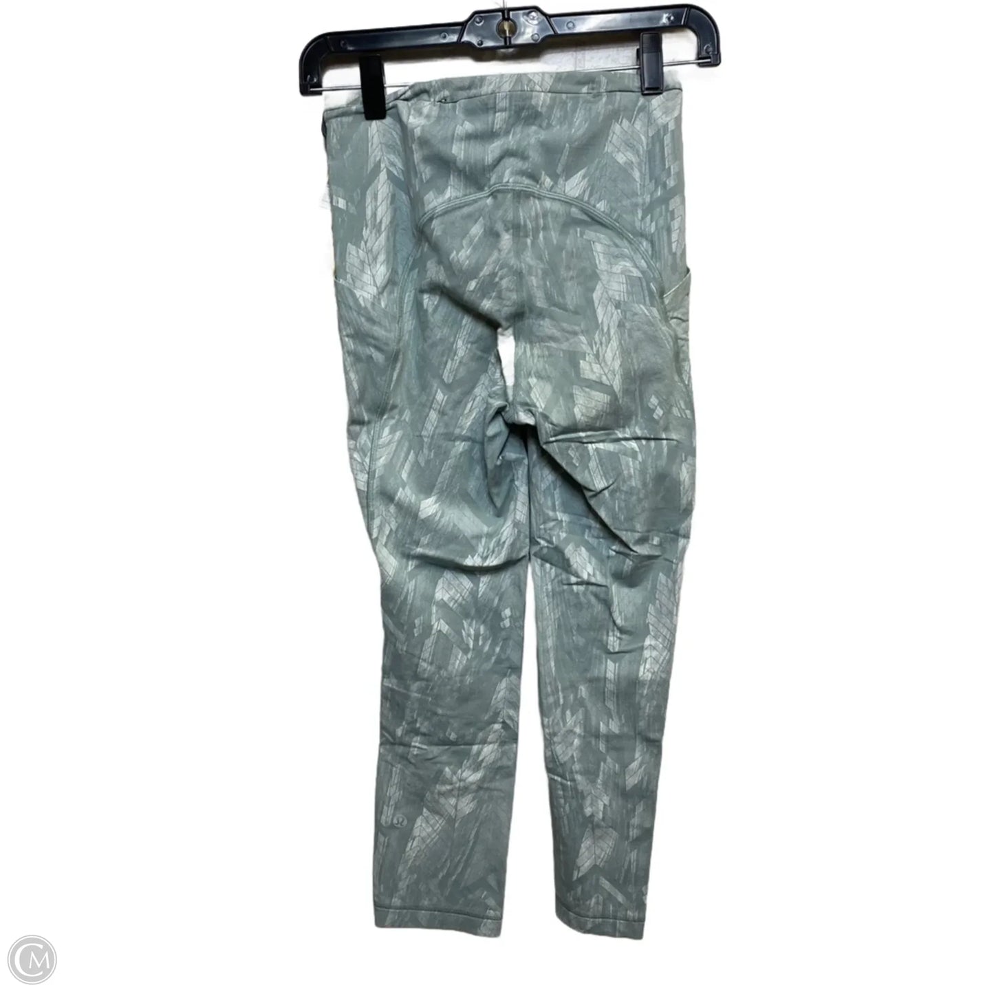 Athletic Leggings By Lululemon In Green & White, Size: S
