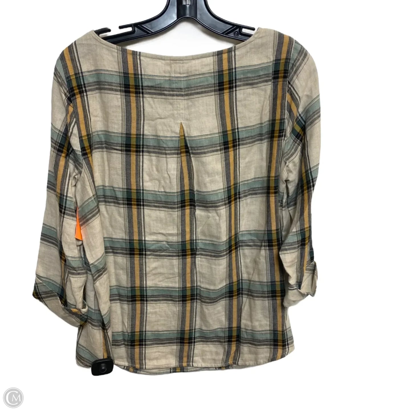 Top 3/4 Sleeve By J. Jill In Green & Tan, Size: Xs