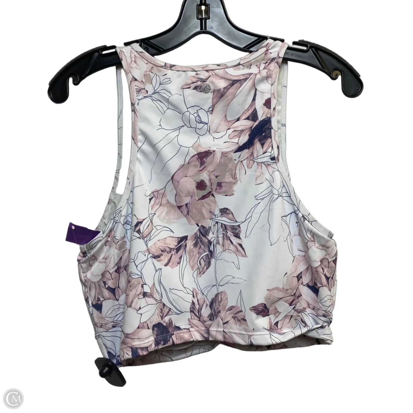 Athletic Bra By Apana In Purple & White, Size: Xl