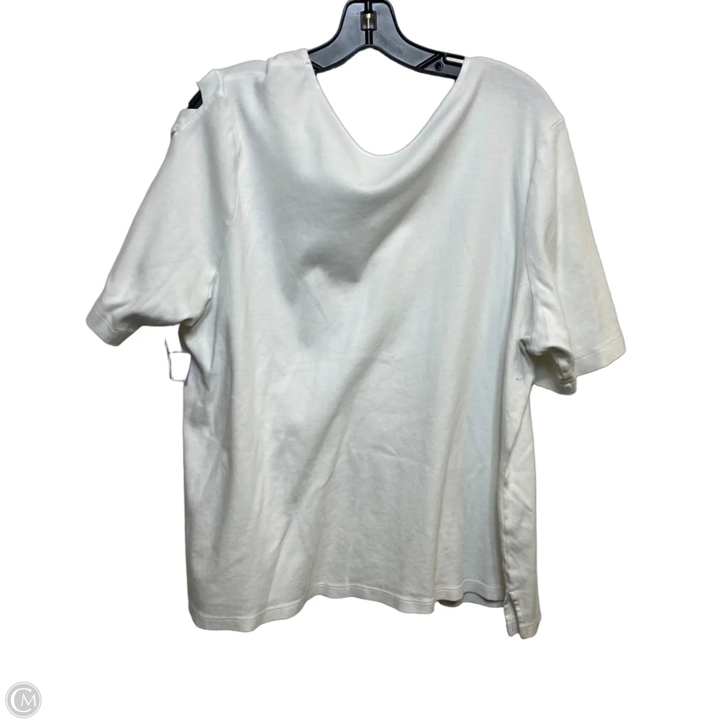 Top Short Sleeve By Kim Rogers In White, Size: 2x
