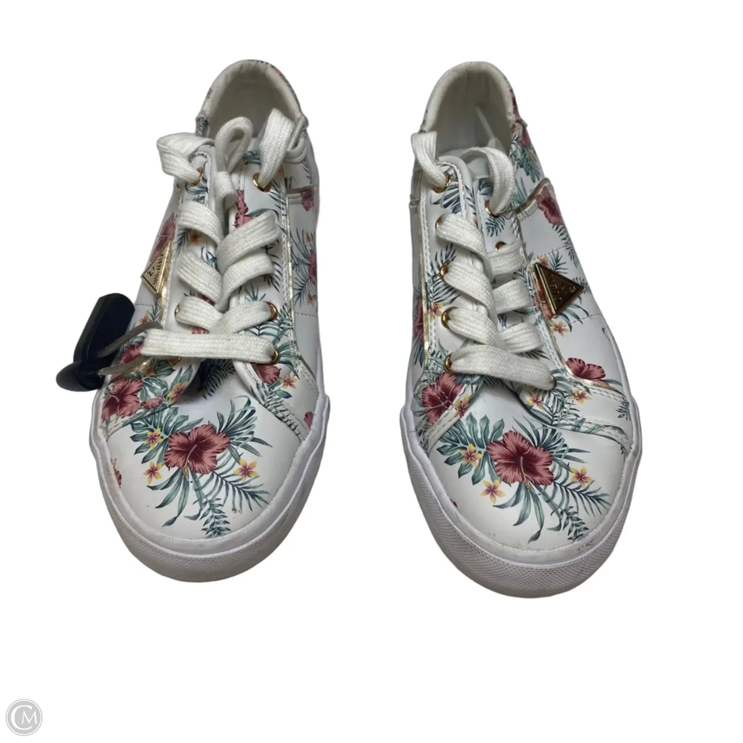 Shoes Sneakers By Guess In Green & White, Size: 7