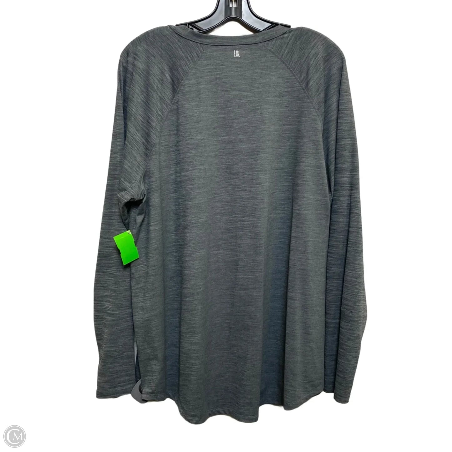 Athletic Top Long Sleeve Crewneck By Lane Bryant In Grey, Size: 2x