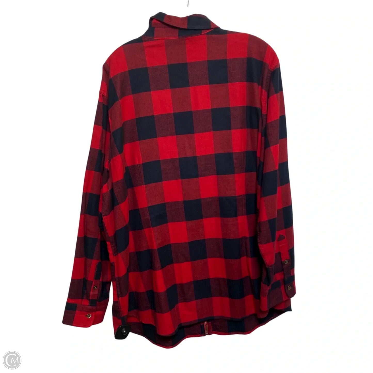 Jacket Shirt By Chaps In Red, Size: 2x