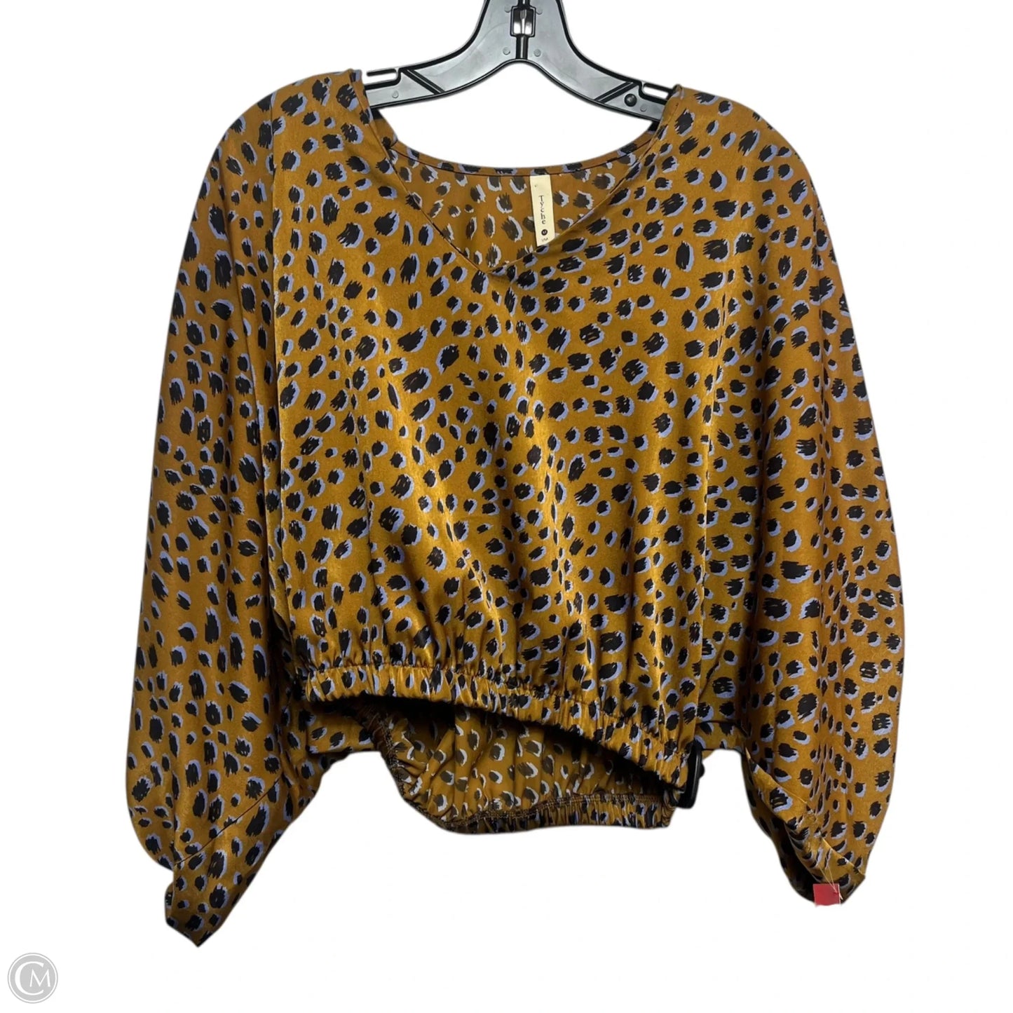 Blouse Long Sleeve By Tyche In Brown, Size: M