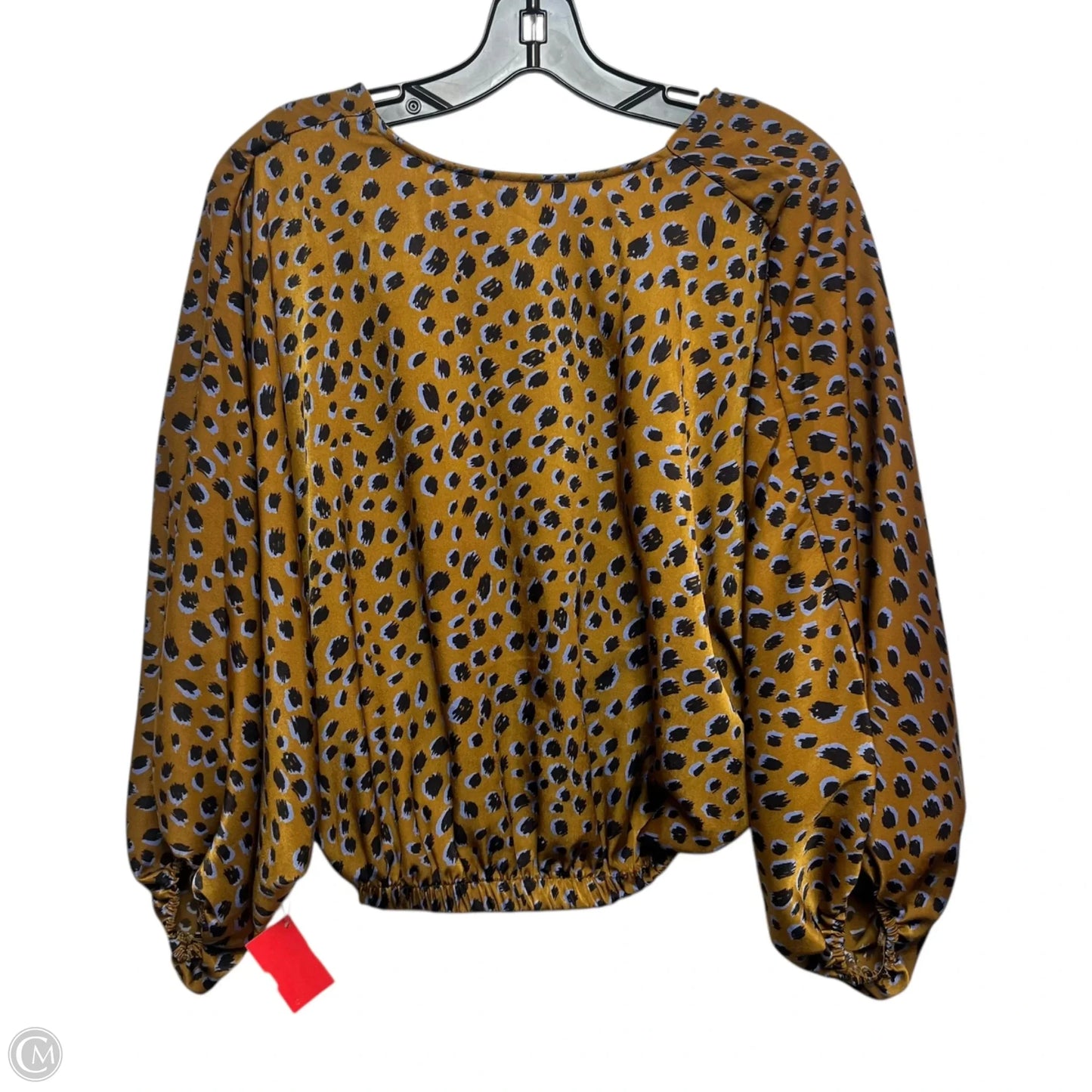 Blouse Long Sleeve By Tyche In Brown, Size: M