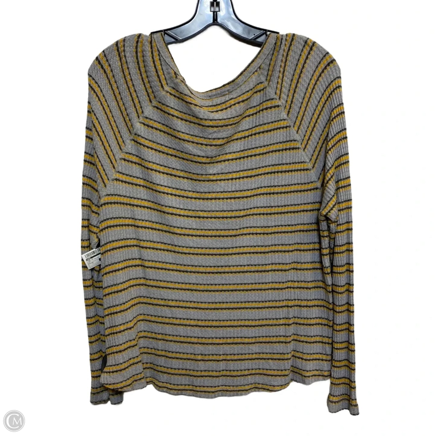 Top Long Sleeve By Bke In Grey & Yellow, Size: S