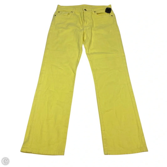 Jeans Designer By 7 For All Mankind In Yellow Denim, Size: 10
