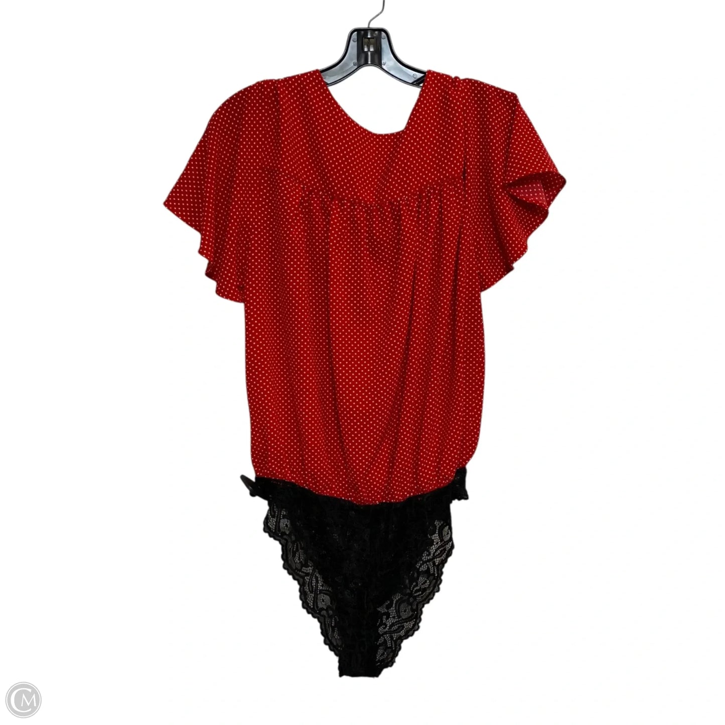 Bodysuit By Free People In Black & Red, Size: M