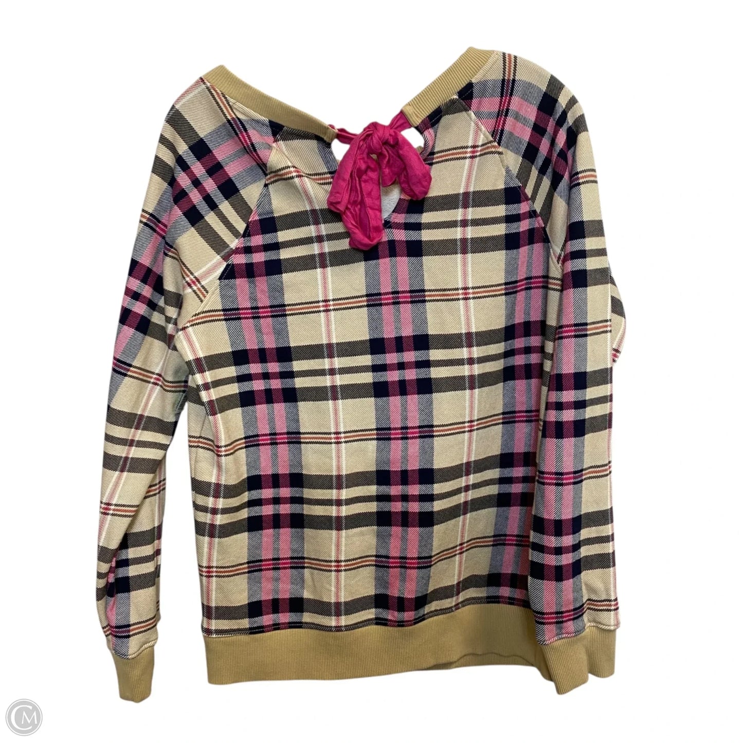 Sweatshirt Crewneck By Crown And Ivy In Cream & Pink, Size: M