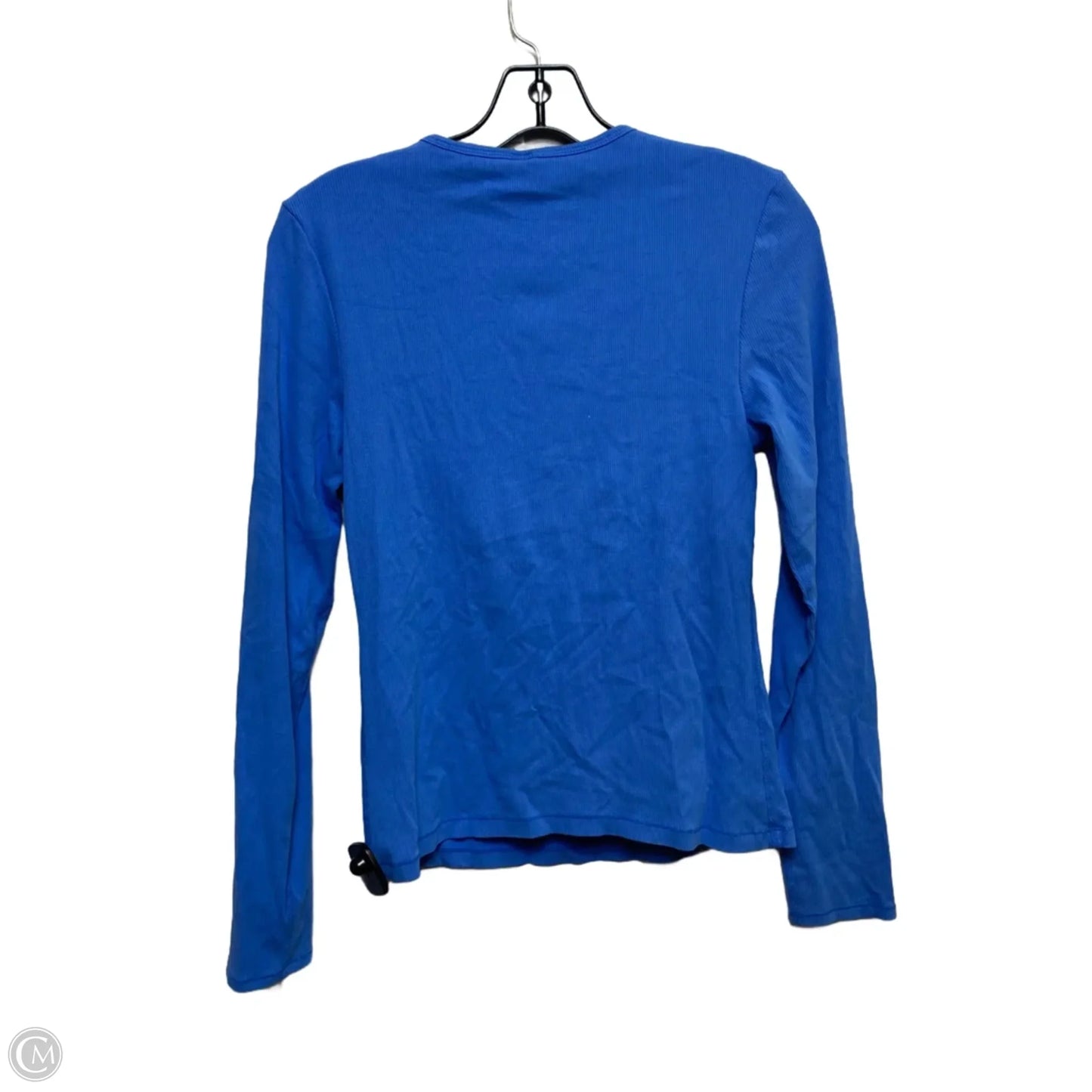 Athletic Top Long Sleeve Crewneck By Yogalicious In Blue, Size: L