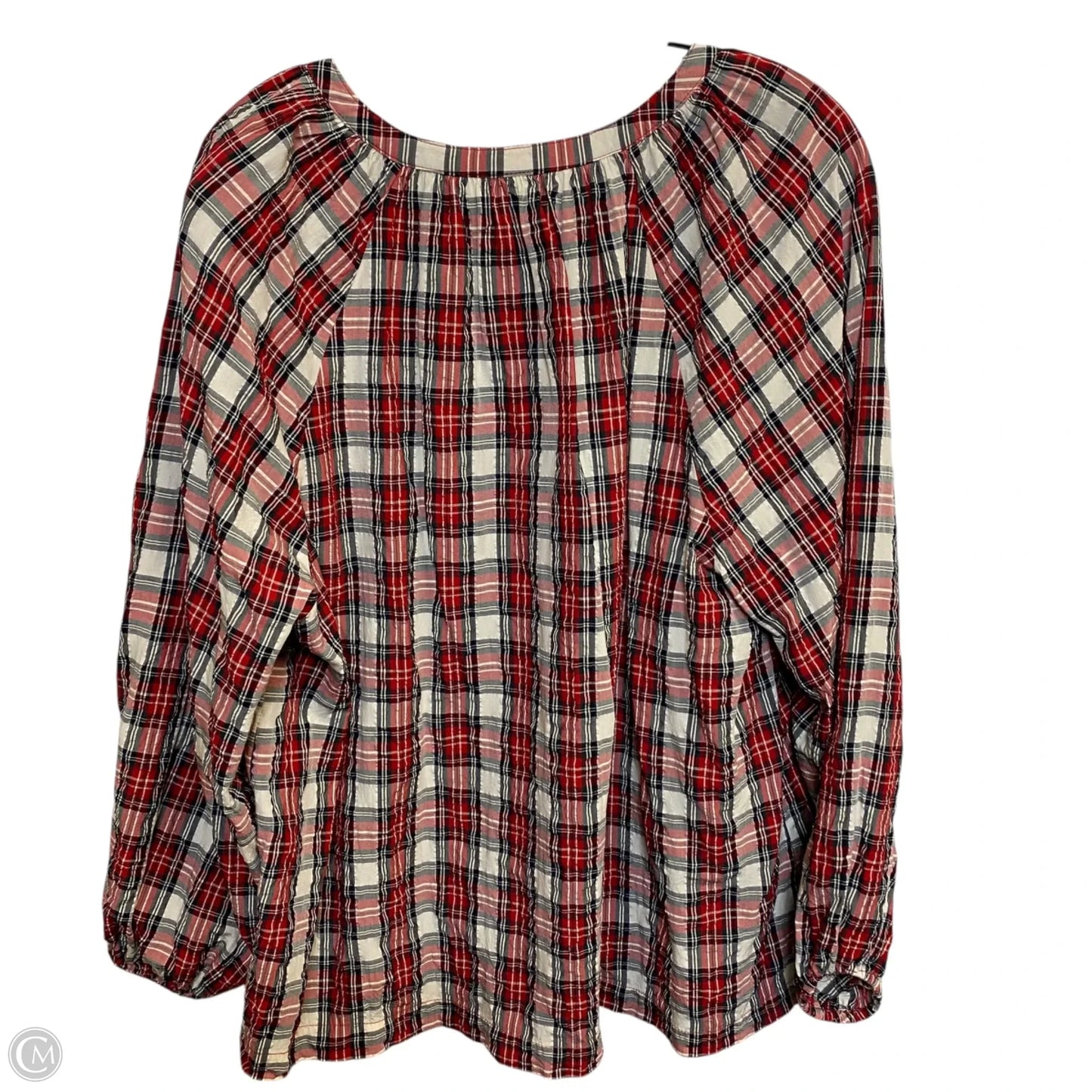Top Long Sleeve By Old Navy In Red & White, Size: Xl