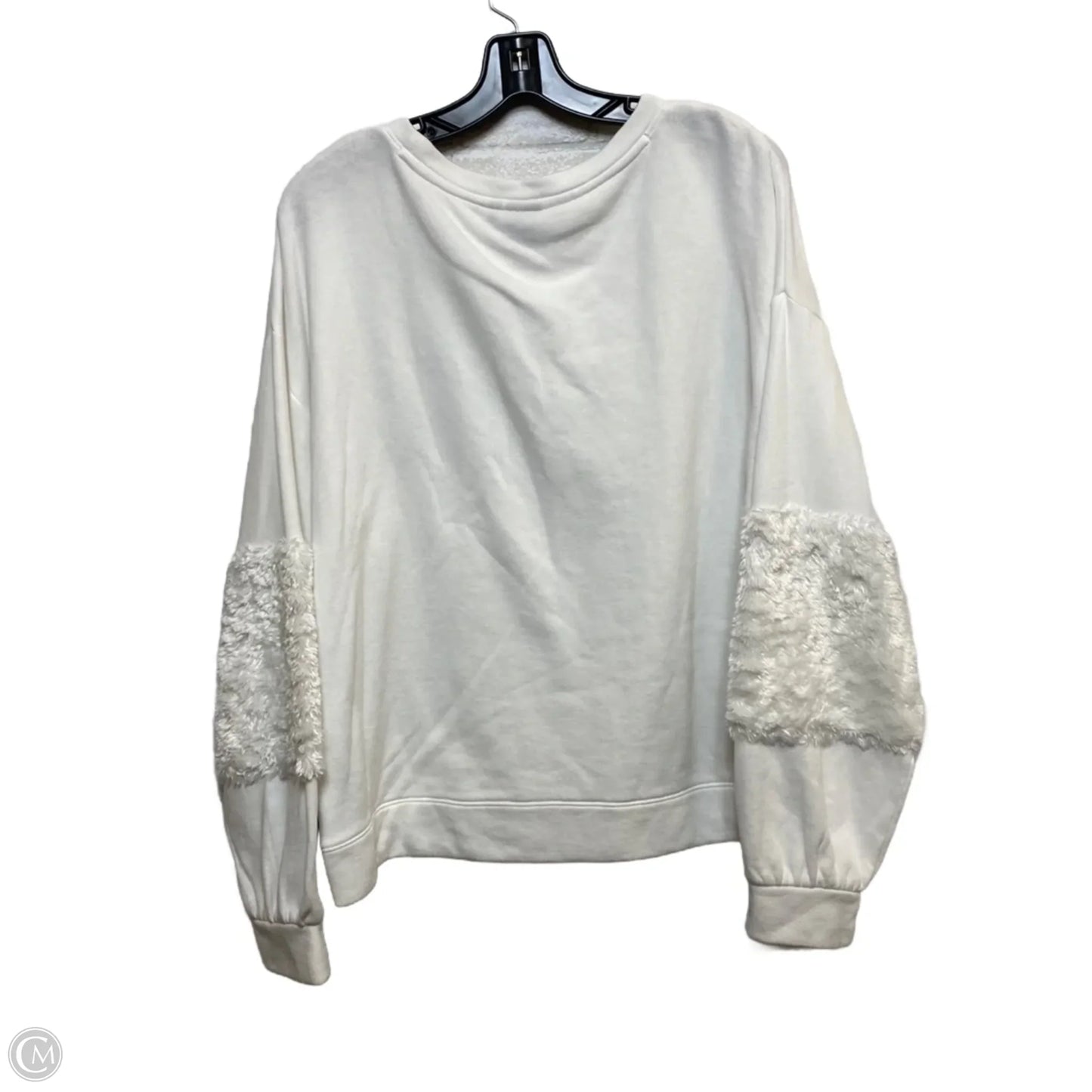 Top Long Sleeve By Kaari Blue In White, Size: L