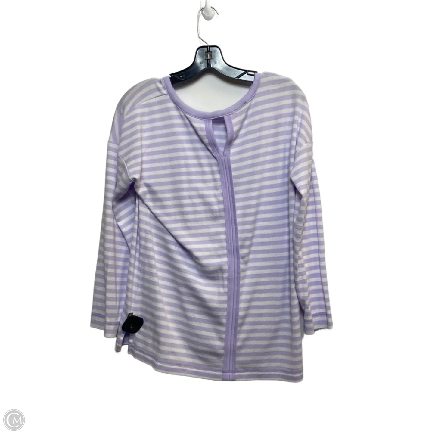 Top Long Sleeve By Talbots In Purple & White, Size: Lp