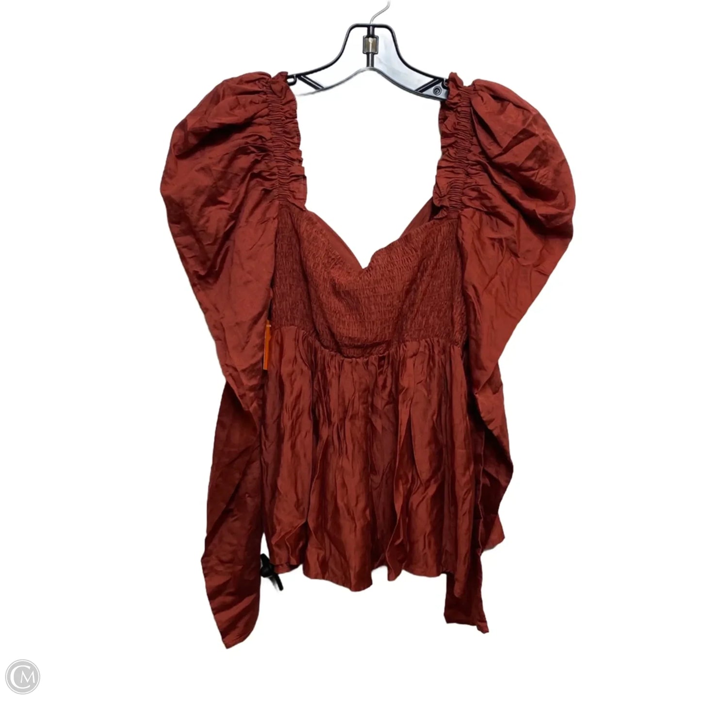 Blouse Long Sleeve By Entro In Orange, Size: M