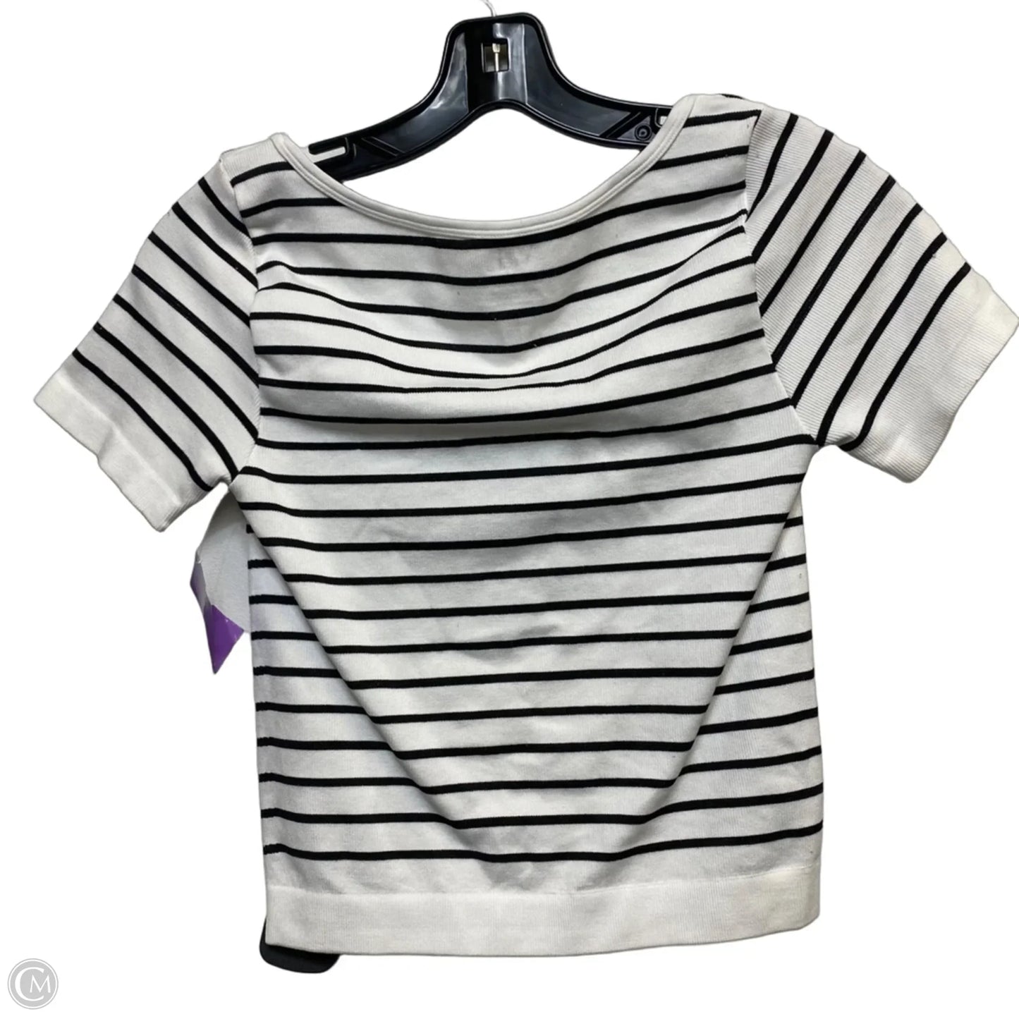 Top Short Sleeve By VITAL LIFE In Black & White, Size: L