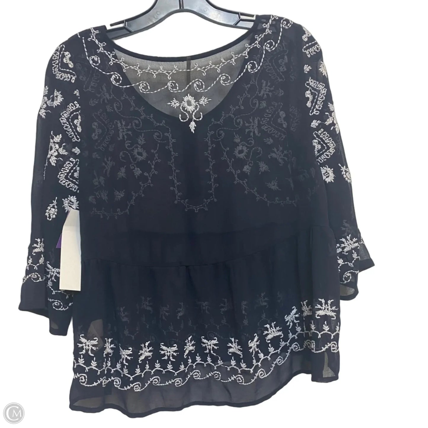 Top 3/4 Sleeve By Free People In Navy, Size: S