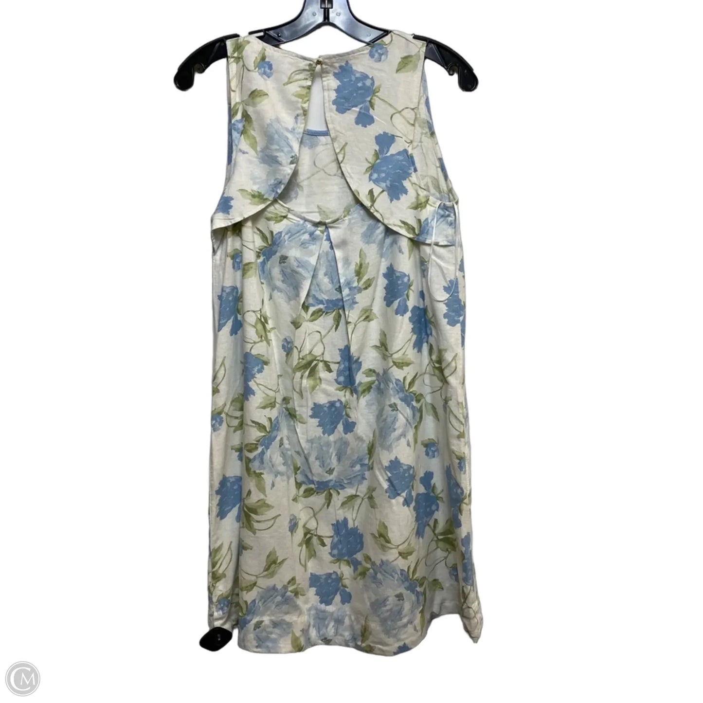 Dress Casual Short By Laura Ashley In Blue & Cream, Size: M