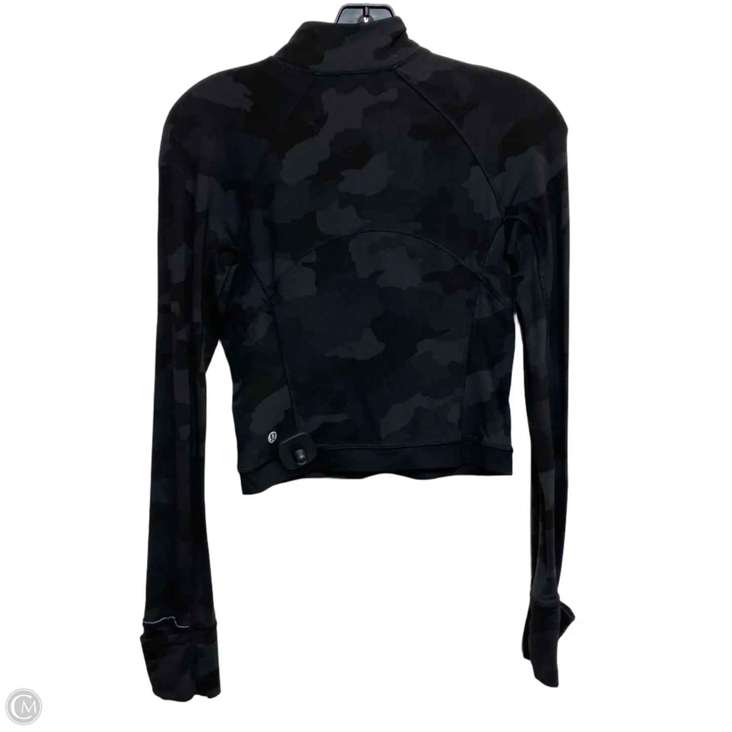 Athletic Top Long Sleeve Collar By Lululemon In Black, Size: S