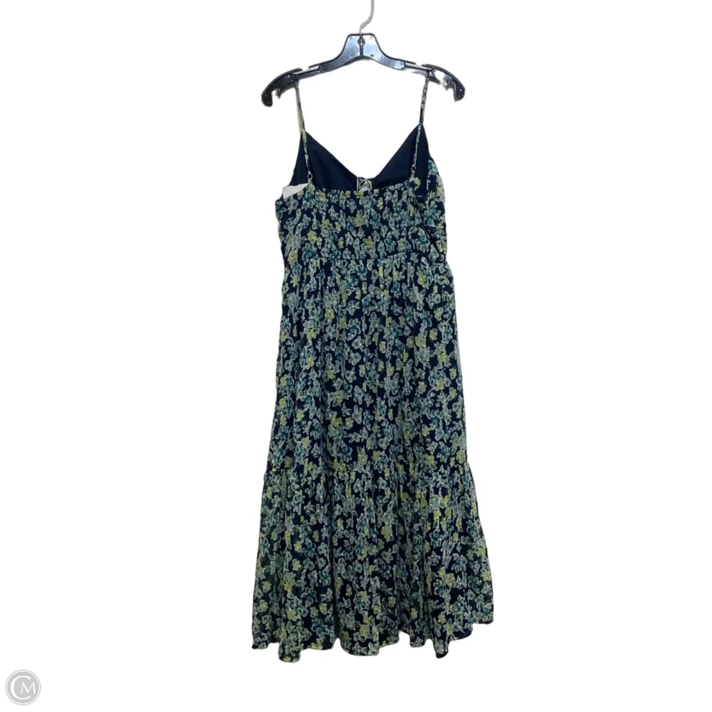 Dress Casual Midi By Loft In Blue & Green, Size: L