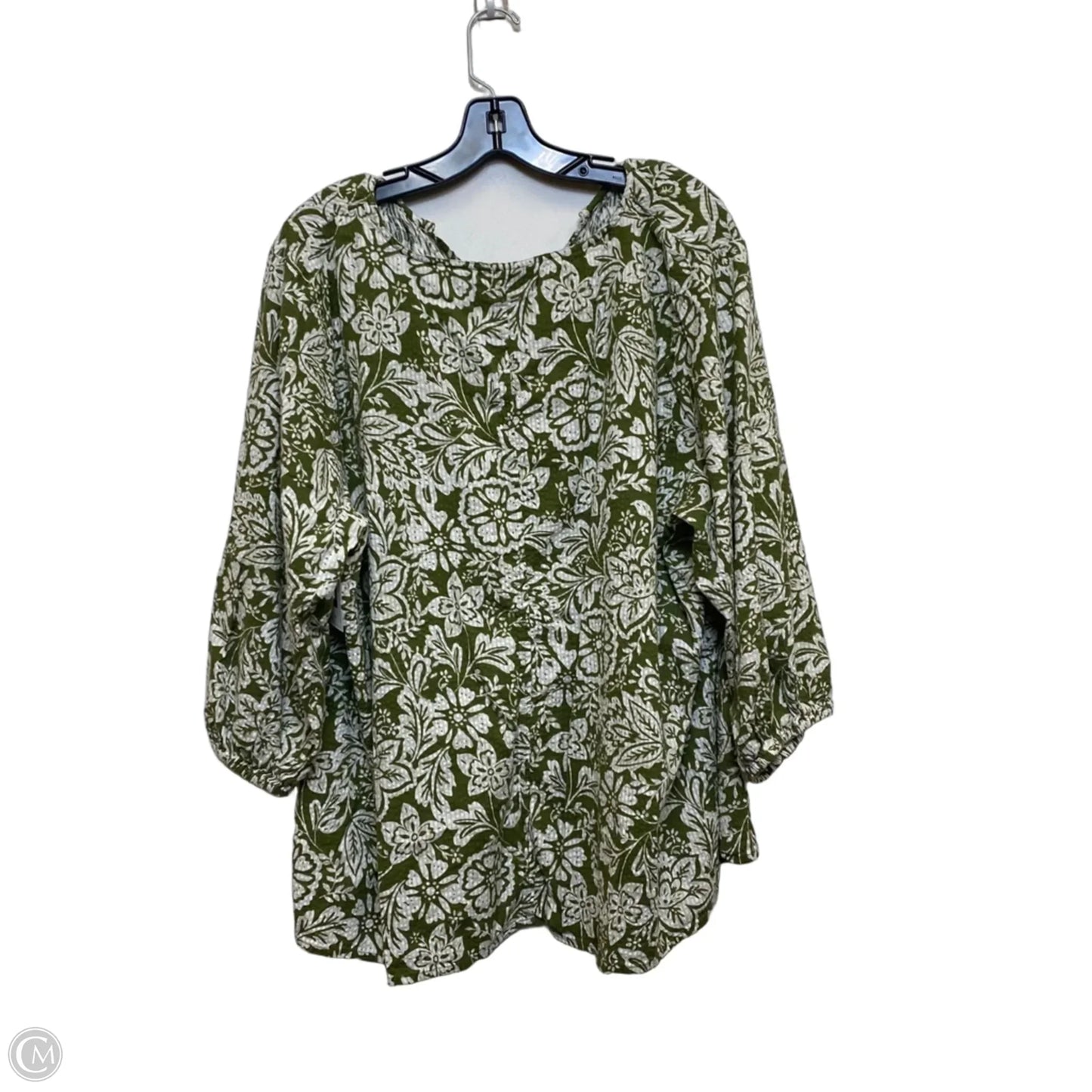 Top 3/4 Sleeve By Lane Bryant In Green, Size: 3x