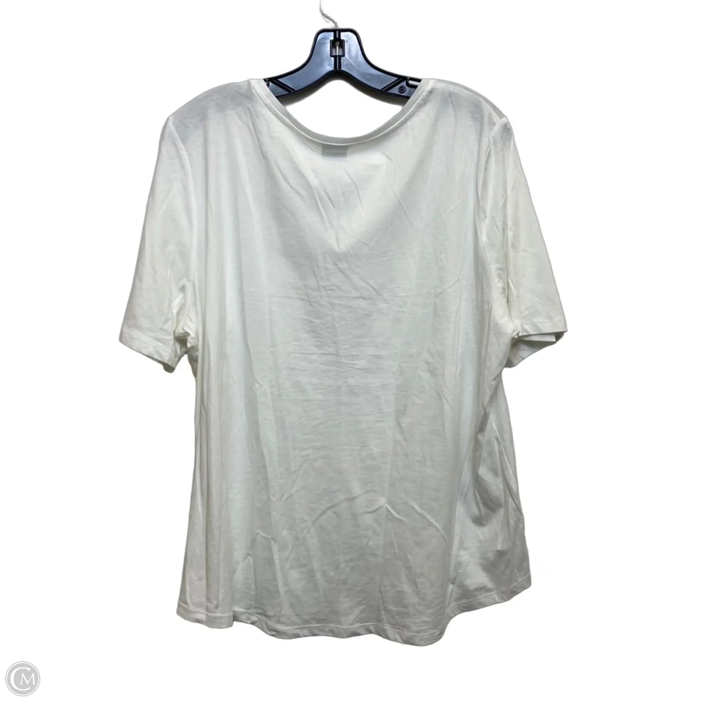 Top Short Sleeve By Chicos In White, Size: Xl