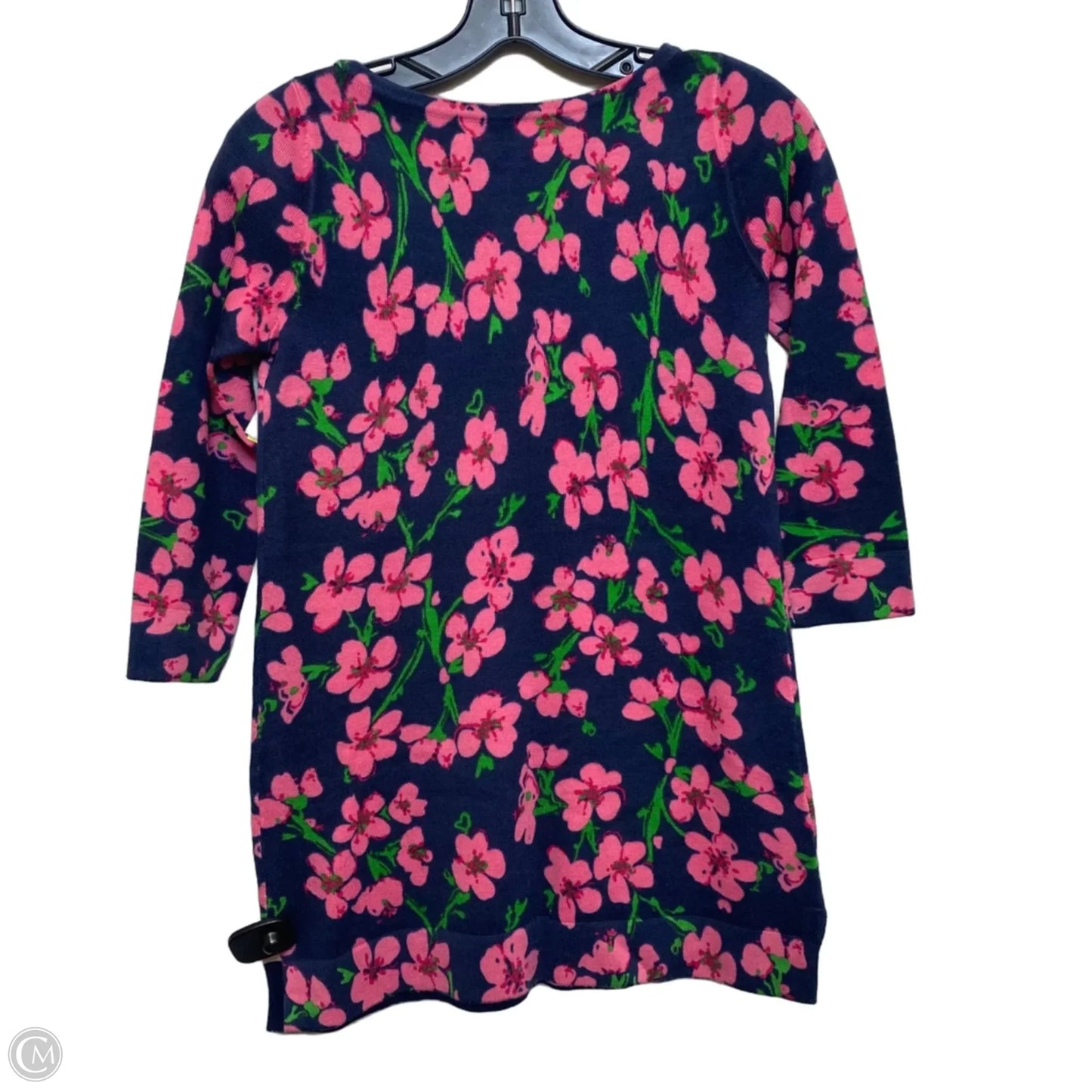 Top 3/4 Sleeve Designer By Lilly Pulitzer In Blue & Pink, Size: Xs