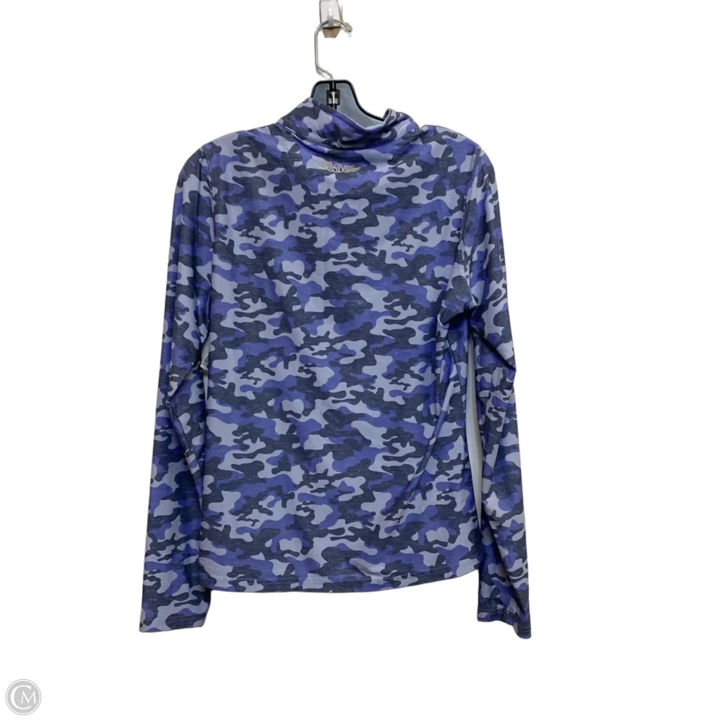 Athletic Top Long Sleeve Collar By Straight Down In Blue, Size: S