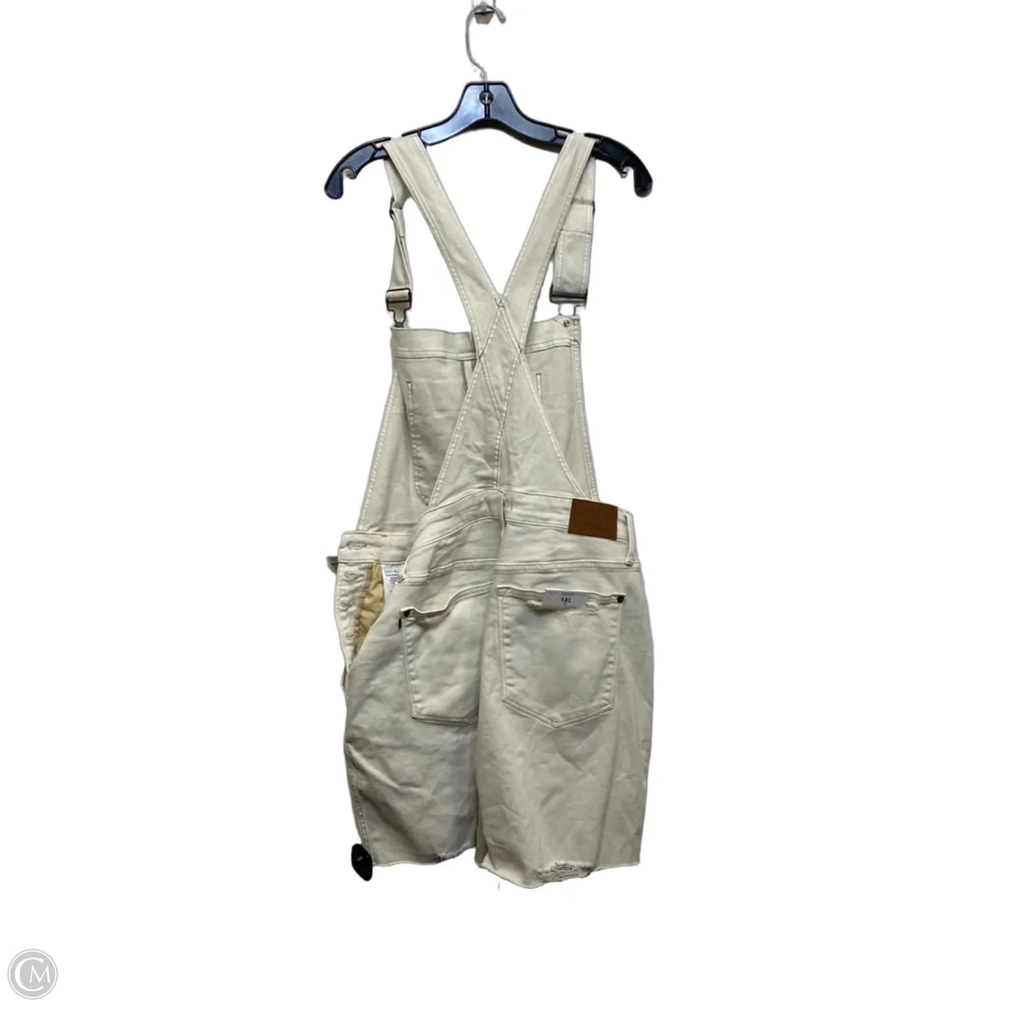 Shortalls By Judy Blue In Cream Denim, Size: 1x