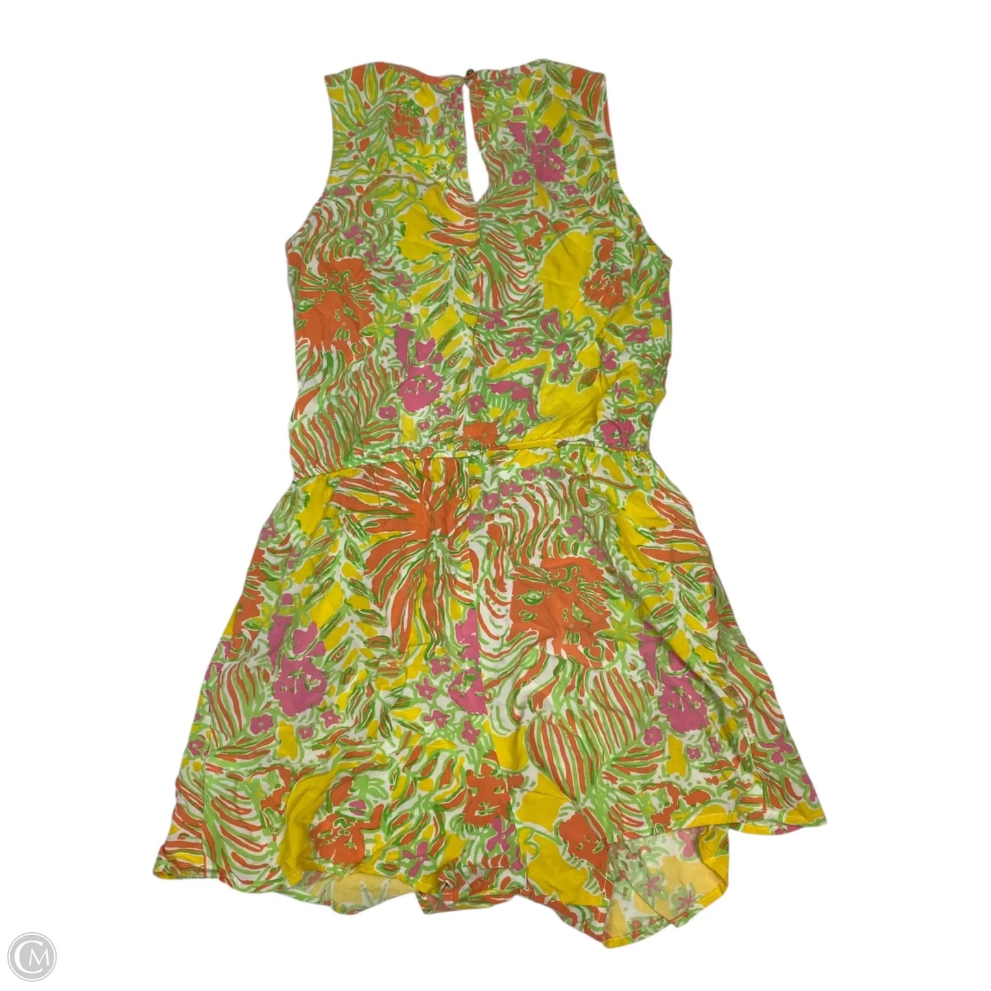Romper Designer By Lilly Pulitzer In Green & Yellow, Size: S