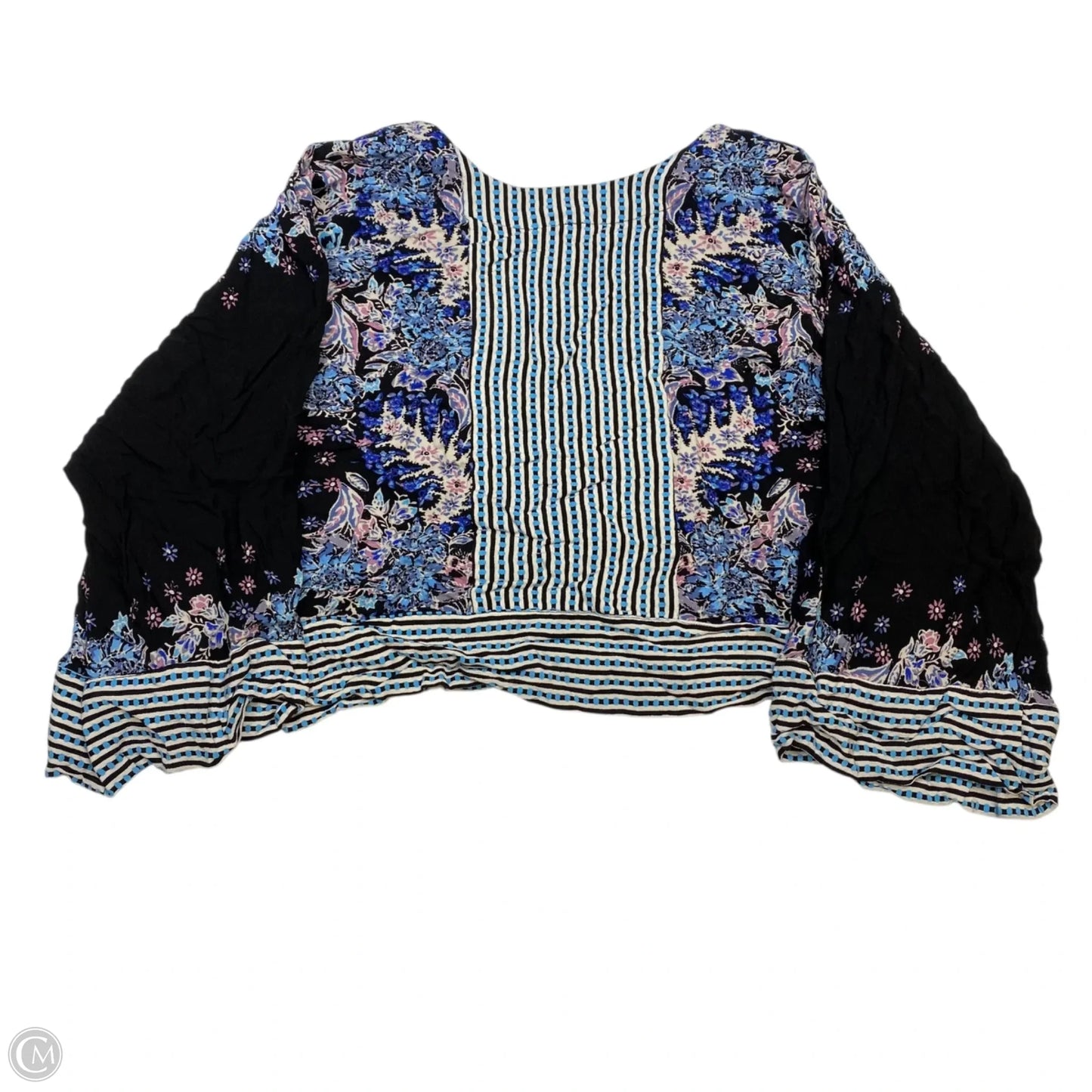 Top Long Sleeve By Free People In Black & Blue, Size: S
