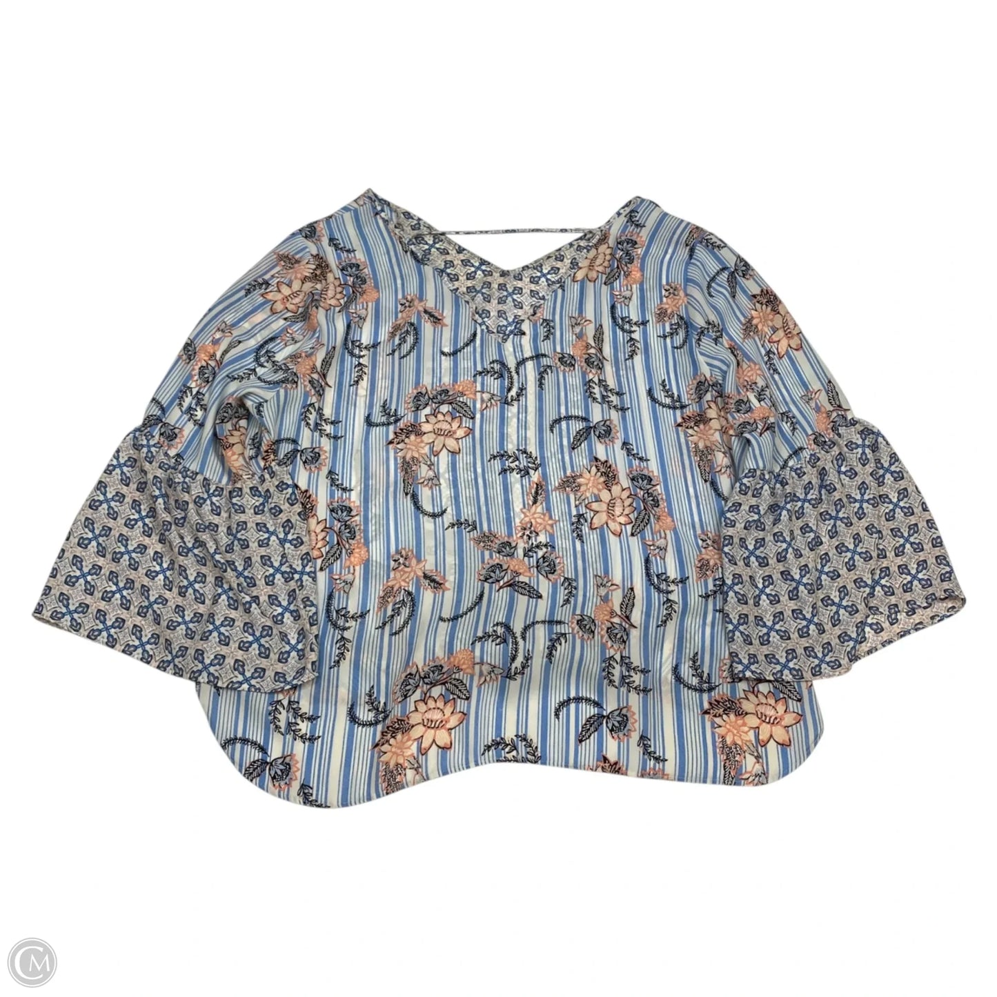 Top Long Sleeve By Zac And Rachel In Blue & Orange, Size: Xl