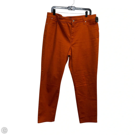 Jeans Skinny By Talbots In Orange Denim, Size: 16