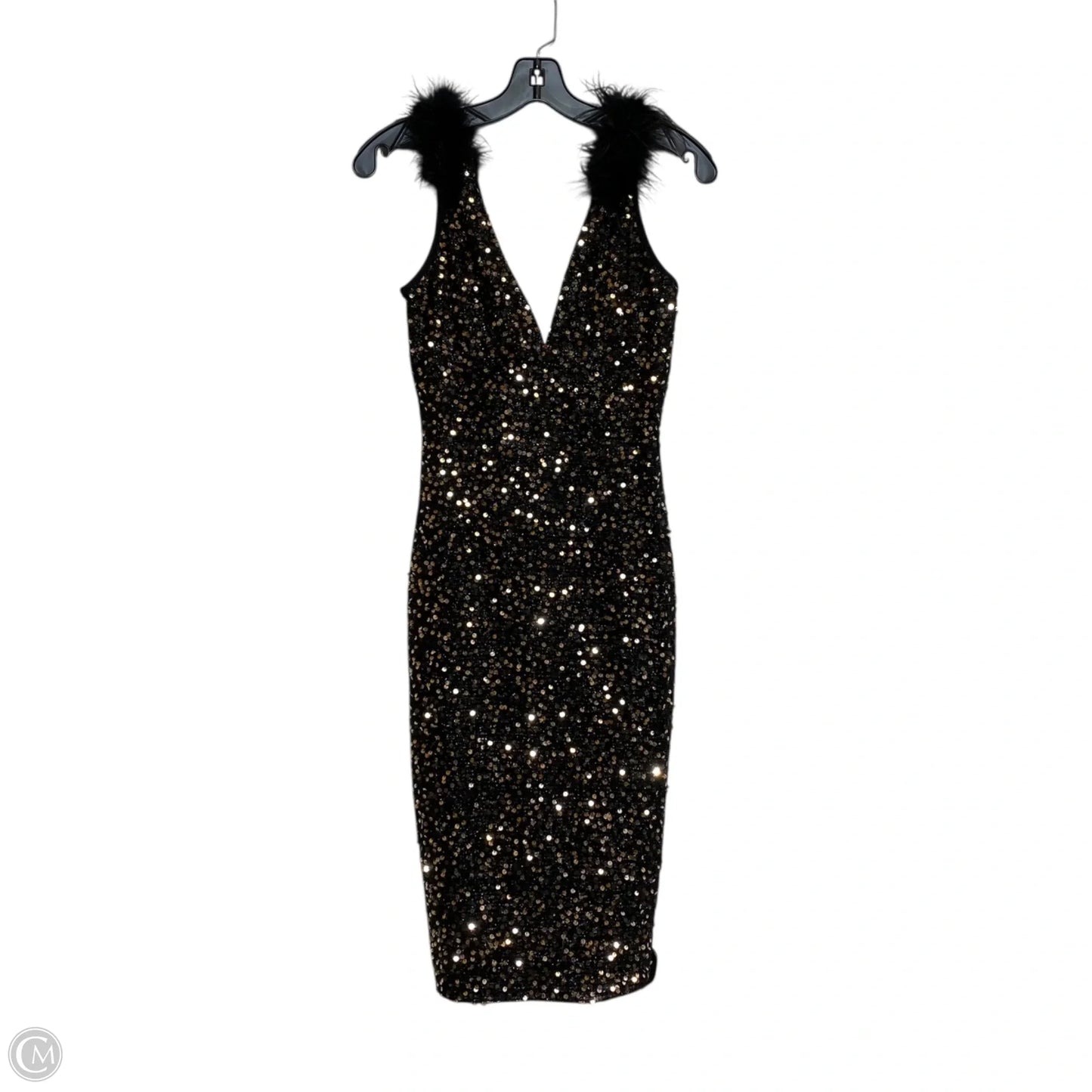 Dress Party Midi By Shein In Black, Size: Xs